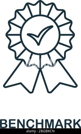 Benchmark measure icon in flat style. Dashboard rating vector ...