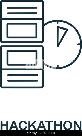 Hackathon icon. Creative simple symbol from fintech collection. Line Hackathon icon for templates, web design and infographics Stock Vector