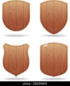Set of empty wooden shapes Stock Vector