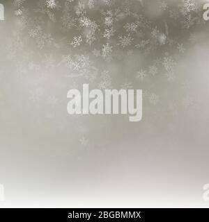 Delicate winter snow background with snow flakes. Beautiful Christmas and New Year template. EPS 10 vector file Stock Vector