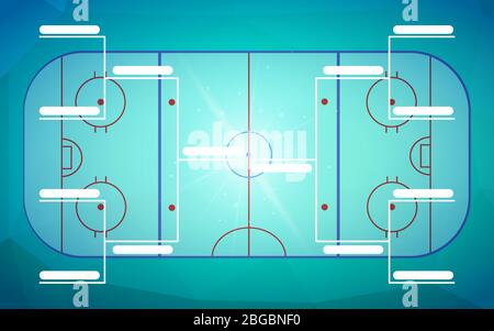 Tournament bracket template for 8 teams on blue hockey field background Stock Vector