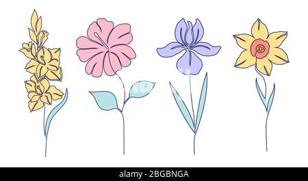 Set of flowers Stock Vector