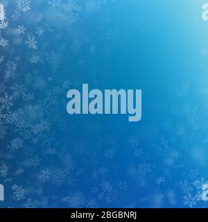 Light blue abstract Christmas background with white snowflakes. EPS 10 vector file Stock Vector