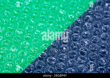 Color plastic bubble packing material, close-up Stock Photo
