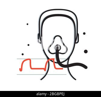 Novel Coronavirus - Non Invasive Ventillation Support - Icon as EPS 10 File Stock Vector