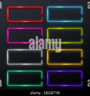 light signs set dark background Stock Vector