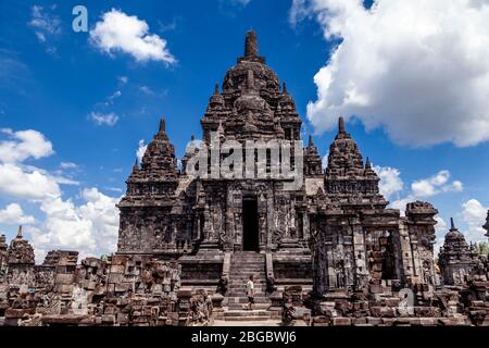 Candi Sewu Buddhist Temple, The Prambanan Temple Compounds, Yogyakarta, Central Java, Indonesia. Stock Photo