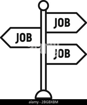 Job direction pillar icon. Outline job direction pillar vector icon for web design isolated on white background Stock Vector