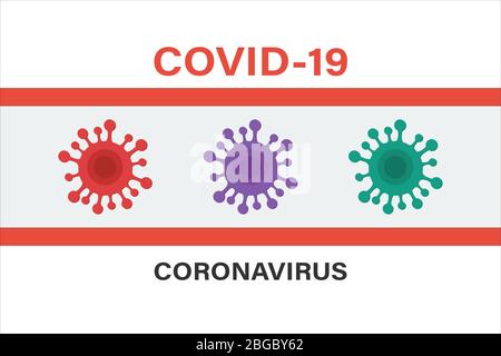 Coronavirus sign. Corona virus Bacteria Cell Icon, 2019-nCoV in caution traffic signs. Warning symbol of COVID-19, Novel coronavirus. Vector icon. Stock Vector