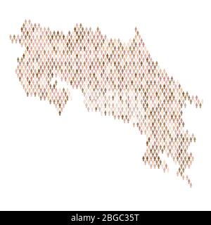 Costa Rica population infographic. Map made from stick figure people Stock Vector