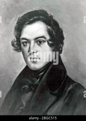 ROBERT SCHUMANN (1810-1856) German composer in 1839 Stock Photo