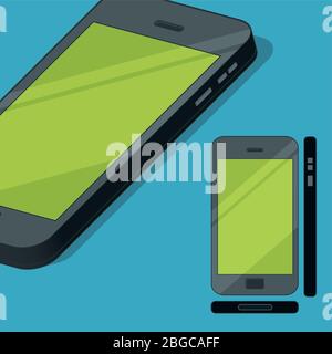 Flat style mobile phone concept illustration Stock Vector