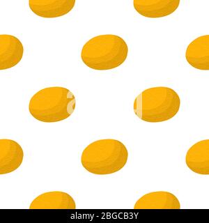 Illustration on theme big colored seamless melon, bright fruit pattern for seal. Fruit pattern consisting of beautiful seamless repeat melon. Simple c Stock Vector