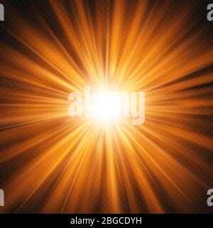 Burst of red orange glowing light effect isolated on transparent background. EPS 10 Stock Vector