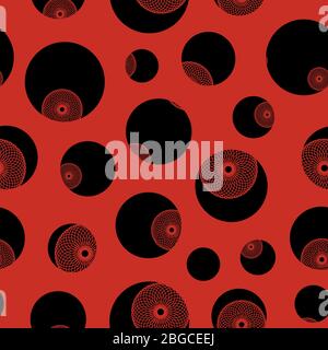 Interweaving Circle Eyes Abstract Geometric Seamless Pattern Stock Vector