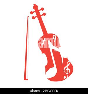 Vector illustration colourful of violin on white background Stock Vector