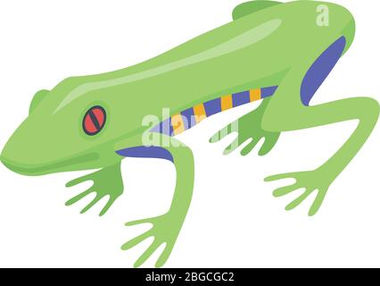 Jungle frog icon, isometric style Stock Vector