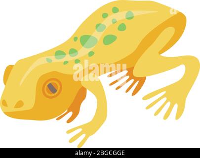 Yellow exotic frog icon, isometric style Stock Vector