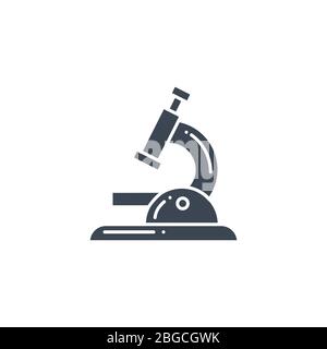 Microscope related vector glyph icon. Stock Vector