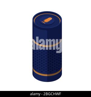 Cartoon colorful smart speaker 3d vector graphic illustration. Wireless bluetooth sound system Stock Vector
