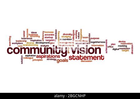 Community vision word cloud concept on white background Stock Photo