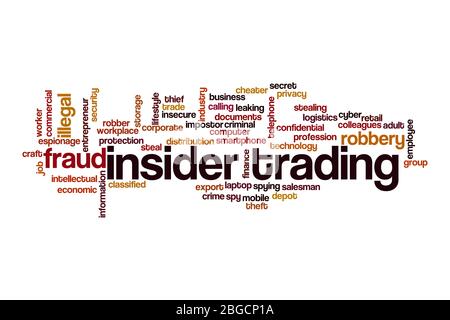Insider trading word cloud concept on white background Stock Photo