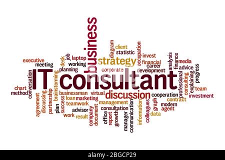 IT consultant word cloud concept on white background Stock Photo
