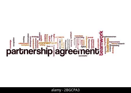 Partnership agreement word cloud concept on white background Stock Photo