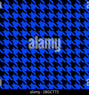 Blue and black houndstooth seamless pattern Stock Vector