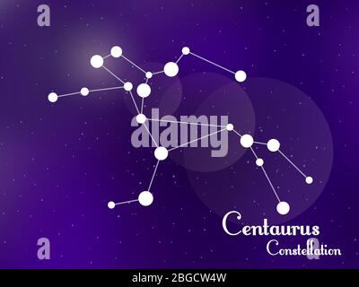 Centaurus (The Centaur) constellation, vector illustration with the ...