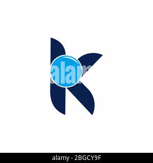 letter k circle shine abstract geometric logo vector Stock Vector