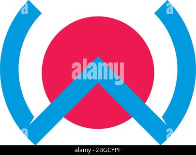 letter ow circle design logo vector Stock Vector