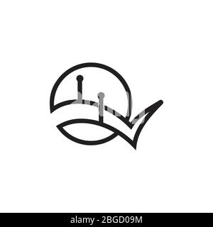 bridge line art brand logo vector Stock Vector