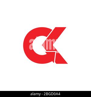 letter ck linked arrow simple logo vector Stock Vector