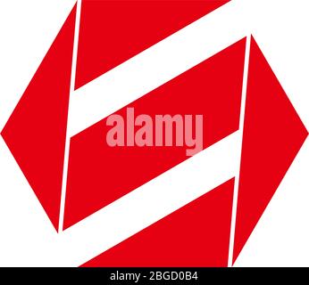 letter s hexagonal geometric flat origami design logo vector Stock Vector