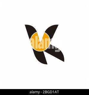 letter vk circle geometric logo vector Stock Vector
