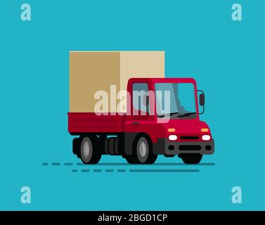 Truck delivery, moving. Transport, trucking vector illustration Stock Vector