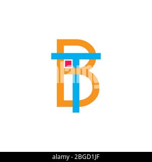 letter tb linked geometric line logo vector Stock Vector