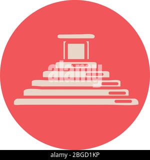 mayan pyramid block style icon Stock Vector