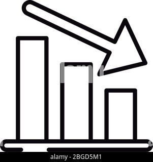 statistics bars line style icon Stock Vector