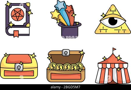 bundle of magic sorcery set icons Stock Vector Image & Art - Alamy