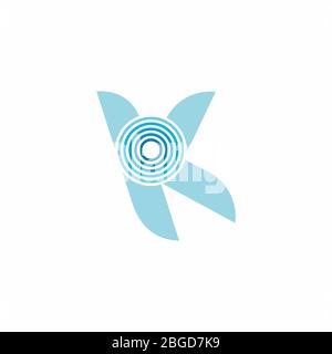 abstract letter yk stripes motion geometric gradient logo vector Stock Vector