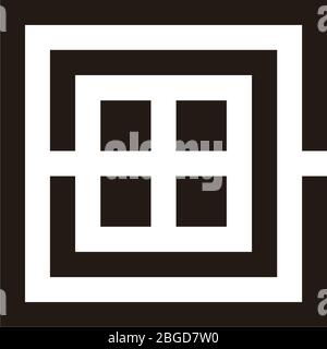 letter cc square geometric clear simple design logo vector Stock Vector