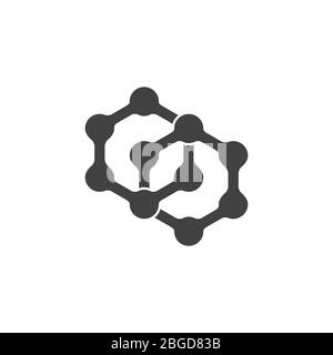 linked hexagonal dots simple logo vector Stock Vector