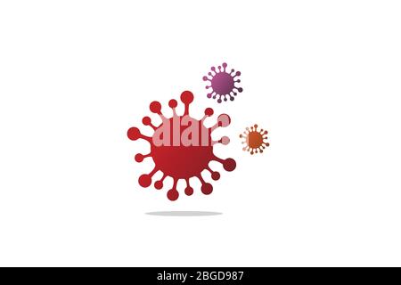 Coronavirus sign. Corona virus Bacteria Cell Icon, 2019-nCoV in caution traffic signs. Warning symbol of COVID-19, Novel coronavirus. Vector icon. Stock Vector