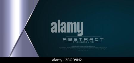 Abstract background dark tosca and silver luxury modern design Stock Vector