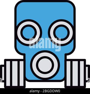 biosafety mask line and fill style icon Stock Vector