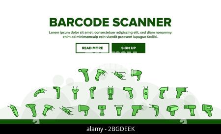 Scan Reading Landing Web Page Header Banner Template Vector. Finger And ...
