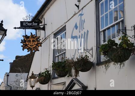 The Sun Inn, Waltham Abbey, Essex, dates to at least 1633. Stock Photo