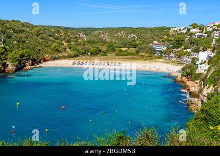 Cala En Porter Beach, one of the best resort beaches on Menorca, Spain ...